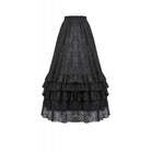 Darkinlove Women's Gothic Lace Layered Ruched Maxi Skirt