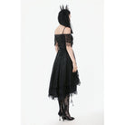 Darkinlove Women's Gothic Lace Off-Shoulder Tassels Dress
