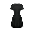 Darkinlove Women's Gothic Lace Patchwork Lace-up Square-cut Collar Dress