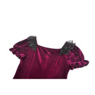 Darkinlove Women's Gothic Lace Patchwork Square-cut Collar Velvet Dress
