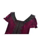Darkinlove Women's Gothic Lace Patchwork Square-cut Collar Velvet Dress