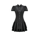 Darkinlove Women's Gothic Lace Pleated Bow-Trim Dress