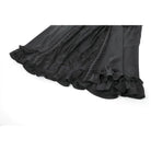 Darkinlove Women's Gothic Lace Ruched Ruffled Maxi Skirt Black