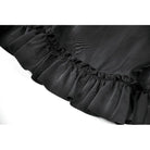 Darkinlove Women's Gothic Lace Ruched Ruffled Maxi Skirt Black-Red