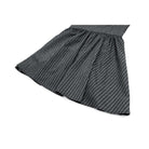 Darkinlove Women's Gothic Lace Ruffle Mock Neck Pinstripe Long Sleeve Flare Short Dress