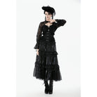 Darkinlove Women's Gothic Lace Ruffled Buckle Underbust Corset