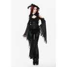 Darkinlove Women's Gothic Lace Ruffled Buckle Underbust Corset