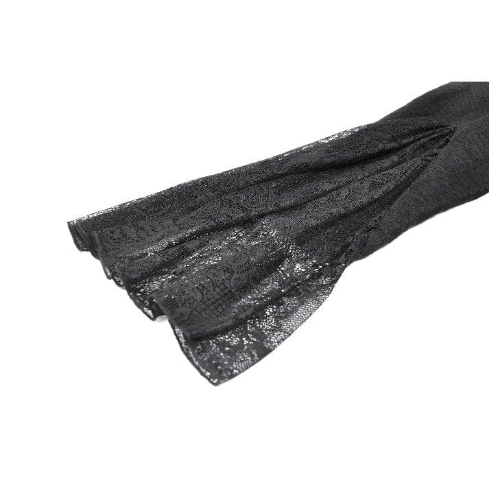 Darkinlove Women's Gothic Lace Ruffled Collar Flared Sleeved Dress