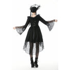 Darkinlove Women's Gothic Lace Ruffled Collar Flared Sleeved Dress