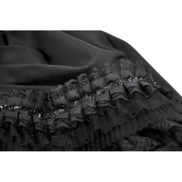 Darkinlove Women's Gothic Lace Ruffled Tail Skirt