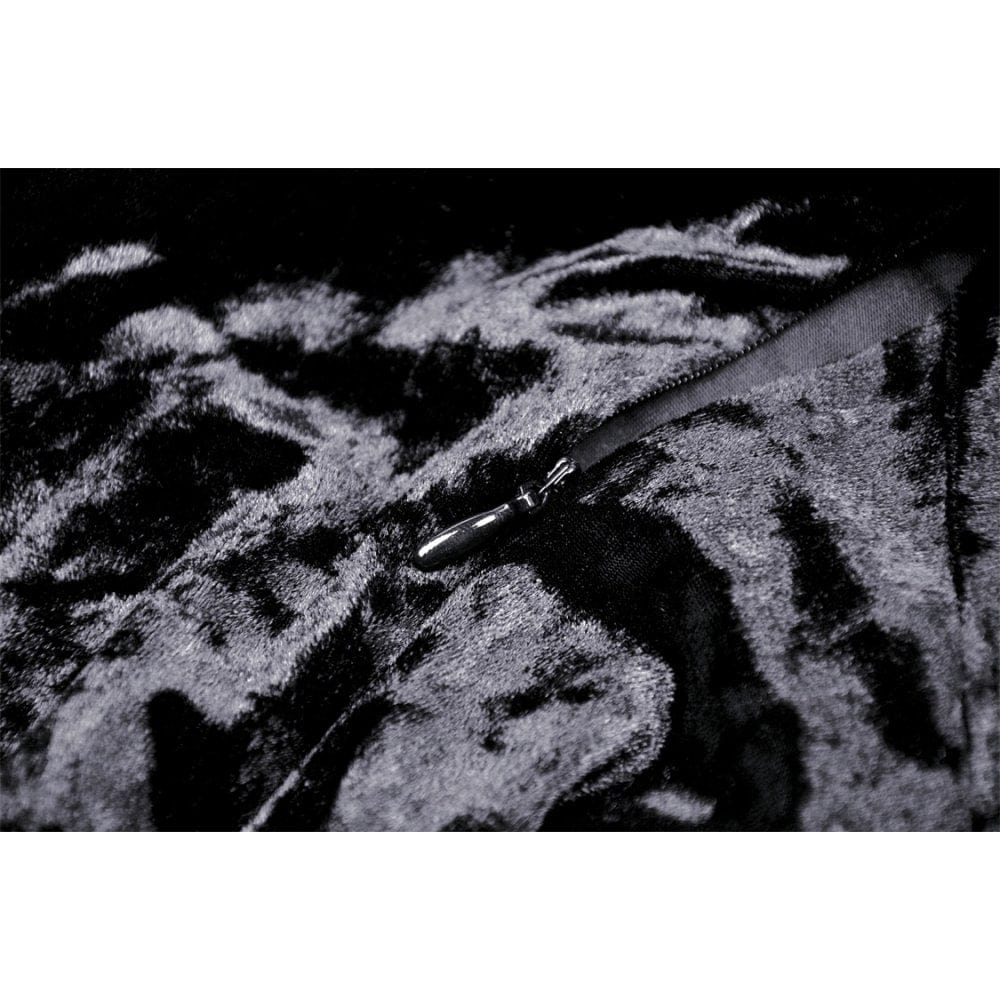 Darkinlove Women's Gothic Lace Sleeved Velvet Dress