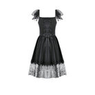 Darkinlove Women's Gothic Lace Square-cut Collar Dress