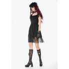 Darkinlove Women's Gothic Lace Square-cut Collar Dress
