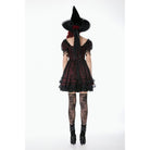 Darkinlove Women's Gothic Lace Star Square-cut Collar Short Sleeved Dress