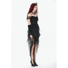 Darkinlove Women's Gothic Lace-tiered Off-Shoulder Slip Dress