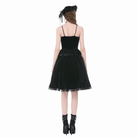 Darkinlove Women's Gothic Lace Trims Ruffled Layered Velvet Skirt