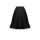 Darkinlove Women's Gothic Lace Trims Ruffled Layered Velvet Skirt