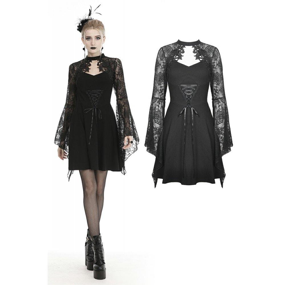 Darkinlove Women's Gothic Lace-up Cutout Dresses