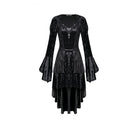 Darkinlove Women's Gothic Lace-up High/Low Hem Puff Flare Sleeve Short Dress