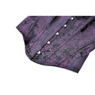 Darkinlove Women's Gothic Lace-up Jacquard Overbust Corset Purple