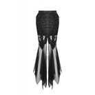 Darkinlove Women's Gothic Lace-up Mesh Splice Lace Fishtailed Skirt