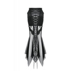 Darkinlove Women's Gothic Lace-up Mesh Splice Lace Fishtailed Skirt