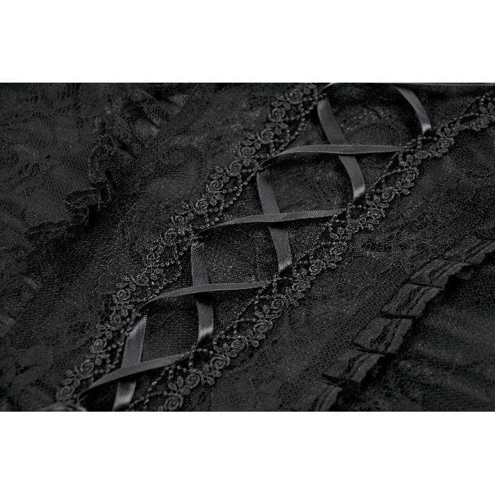 Darkinlove Women's Gothic Lace-up Pleated Bustier