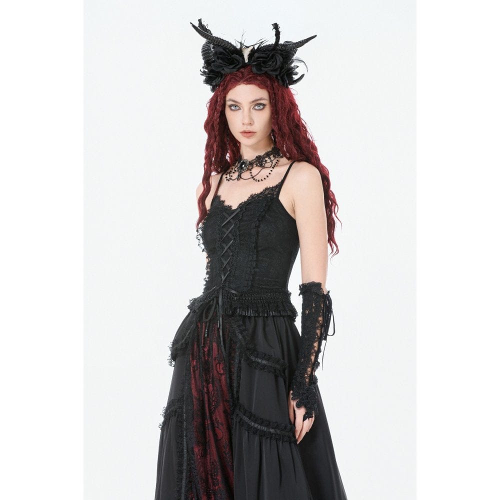 Darkinlove Women's Gothic Lace-up Pleated Bustier