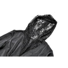 Darkinlove Women's Gothic Lace-up Plunging V-neck Lace Hood Flare Sleeve Blouse
