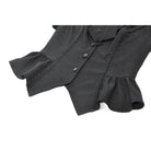 Darkinlove Women's Gothic Lace-up Puff Short Sleeved Shirt with Detachable Bow Tie