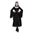 Darkinlove Women's Gothic Lace-up Ruffle Flare Sleeve Maxi Dress Black