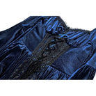 Darkinlove Women's Gothic Lace-up Ruffle Flare Sleeve Maxi Dress Blue