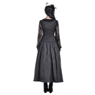 Darkinlove Women's Gothic Lace-up Ruffle Floral Lace Bishop Sleeve Top
