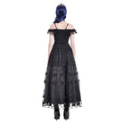 Darkinlove Women's Gothic Lace-up Ruffle Off-shoulder Lace Top