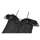Darkinlove Women's Gothic Lace-up Ruffle Off-shoulder Lace Top