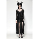 Darkinlove Women's Gothic Lace-up Spiderweb Witch Dress