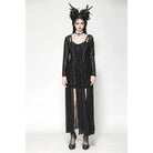 Darkinlove Women's Gothic Lace-up Spiderweb Witch Dress