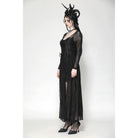 Darkinlove Women's Gothic Lace-up Spiderweb Witch Dress