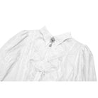 Darkinlove Women's Gothic Lace-up Turn-down Collar Puff Flare Sleeve Blouse