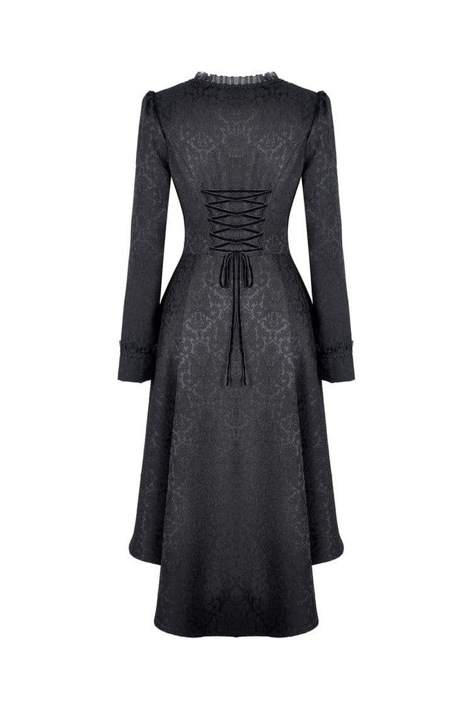 Darkinlove Women's Gothic Lace-up Victorian Tailcoat With Jacquard Fabric