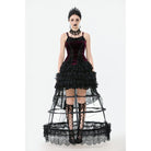 Darkinlove Women's Gothic Lacing-up Velet Tank Top