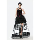 Darkinlove Women's Gothic Lacing-up Velet Tank Top