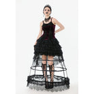 Darkinlove Women's Gothic Lacing-up Velet Tank Top