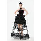 Darkinlove Women's Gothic Lacing-up Velet Tank Top