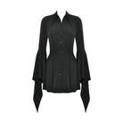 Darkinlove Women's Gothic Lapel Collar Flared Sleeved Witch Dress
