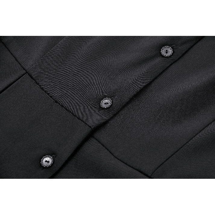 Darkinlove Women's Gothic Lapel Collar Flared Sleeved Witch Dress