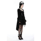 Darkinlove Women's Gothic Layered High-low Velvet Dress