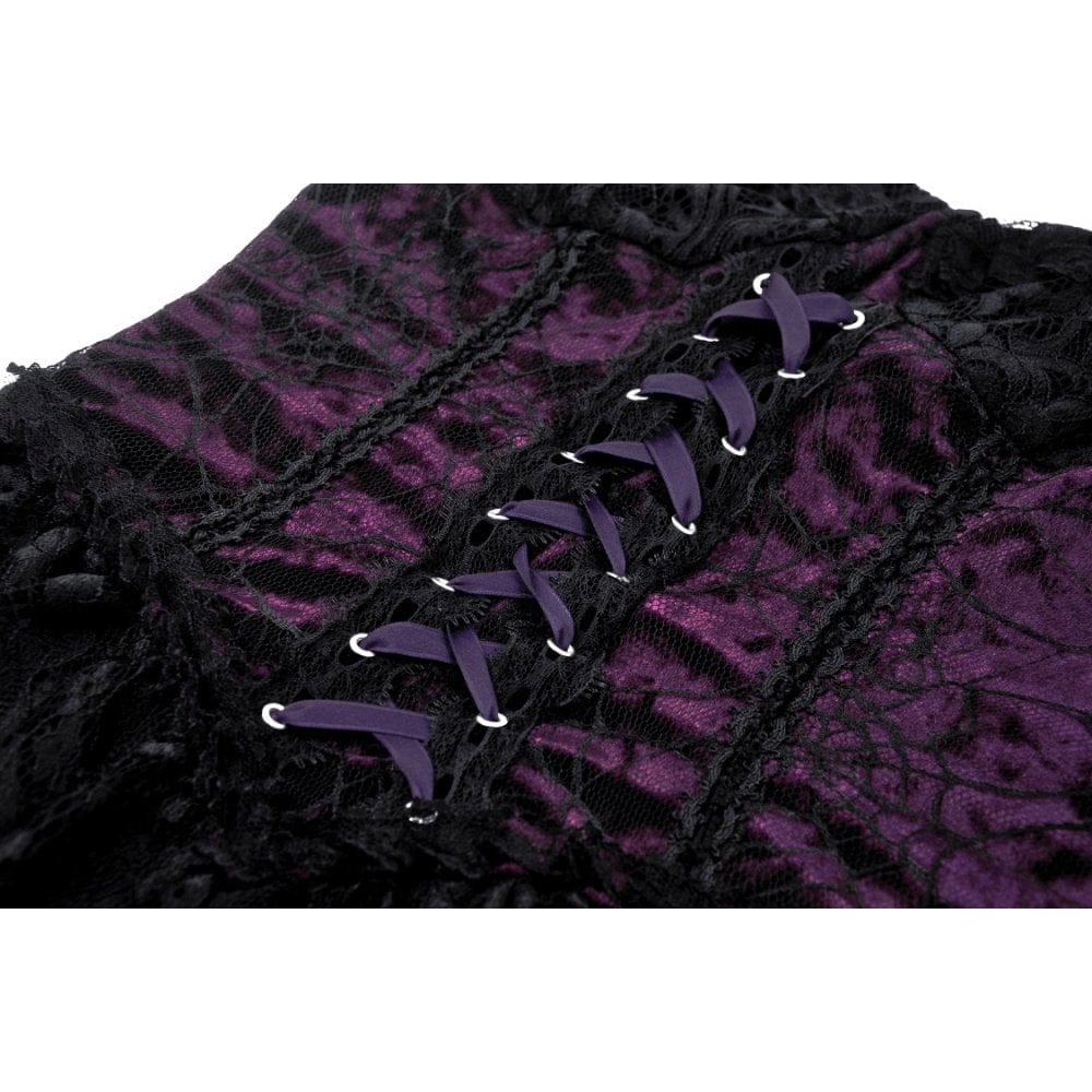 Darkinlove Women's Gothic Layered Lace Slip Dress
