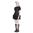Darkinlove Women's Gothic Layered Lace Trim Ruffle Mini Skirt