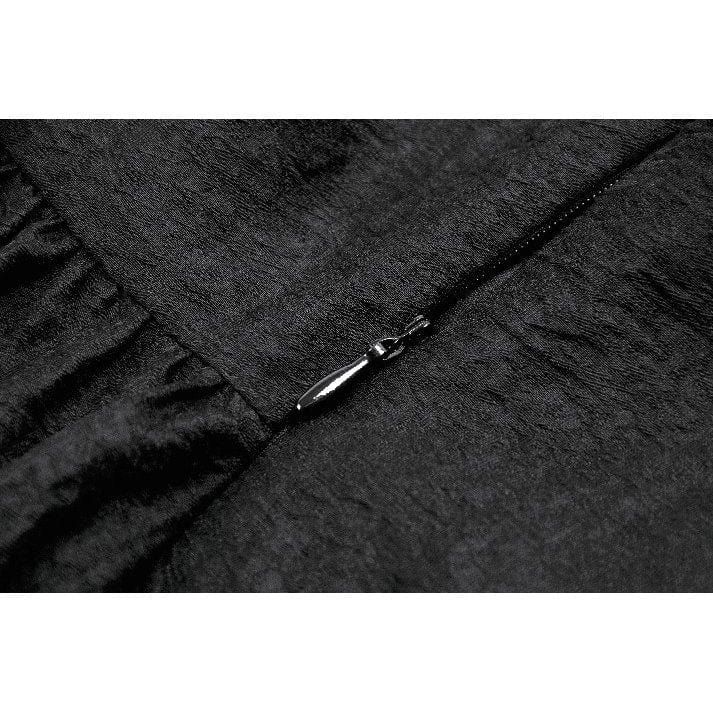 Darkinlove Women's Gothic Layered Lace-up Square-cut Collar Dress